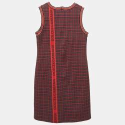 Dolce & Gabbana Navy Blue/Red Plaid Jersey Dress 9/10Yrs