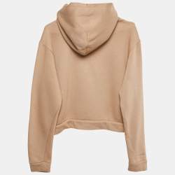 Pre Owned Dolce & Gabbana Beige Logo Studded and Embroidery Cotton Blend Hoodie 12 Yrs