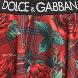 Pre Owned Dolce & Gabbana Brown Floral Print Jersey Mini Skirt 12 Yrs 