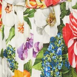 Pre Owned Dolce & Gabbana Kids Multicolor Floral Print Cotton Tiered Dress 11/12 Yrs