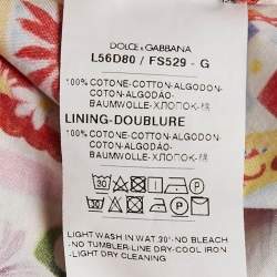 Pre Owned فستان دولتشي وغابانا متعدد الألوان بطبعة كاريتو مع ورود من القطن 6 سنوات