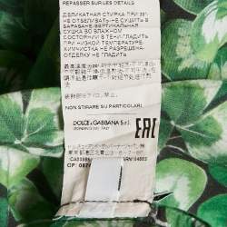Pre Owned Dolce & Gabbana Kids Green Printed Poplin Ruffled Sleeve Dress 11/12 Yrs