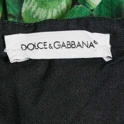 Pre Owned Dolce & Gabbana Kids Green Printed Poplin Ruffled Sleeve Dress 11/12 Yrs