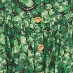 Pre Owned Dolce & Gabbana Kids Green Printed Poplin Ruffled Sleeve Dress 11/12 Yrs