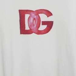 Pre Owned Dolce & Gabbana Kids White Majolica Print Cotton T-Shirt 12+ Years