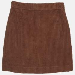 Pre Owned Dolce & Gabbana Kids Brown Corduroy Applique Mini Skirt 5 Yrs