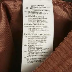 Pre Owned Dolce & Gabbana Kids Brown Corduroy Applique Mini Skirt 5 Yrs