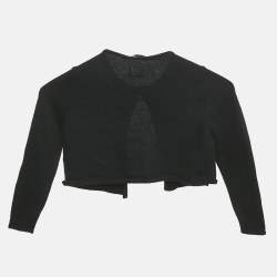 Pre Owned Dolce & Gabbana Kids Black Rose Applique Knit Cardigan 4 Yrs 