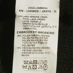 Pre Owned Dolce & Gabbana Kids Black Rose Applique Knit Cardigan 4 Yrs 