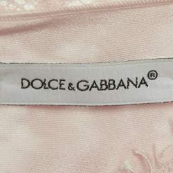 Pre Owned Dolce & Gabbana Kids Pink Lace Bejeweled Buttons Dress 6 Yrs