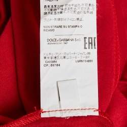Pre Owned Dolce & Gabbana Kids Red Crown Logo Embroidered Cotton T-Shirt 9/10 Yrs 