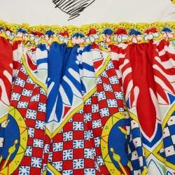 Pre Owned Dolce & Gabbana Kids Multicolor Printed Cotton Dress and Shorts Set 12-18 M