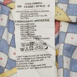 Pre Owned Dolce & Gabbana Kids Multicolor Printed Cotton Dress and Shorts Set 12-18 M