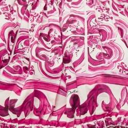 Pre Owned Dolce & Gabbana Kids Majolica Print Cotton Top & Skirt Set 5/4 Yrs