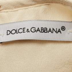 Pre Owned Dolce & Gabbana Kids Beige Logo Embroidered Tulle Dress 6/9 Months 