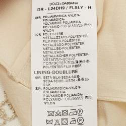 Pre Owned Dolce & Gabbana Kids Beige Logo Embroidered Tulle Dress 6/9 Months 
