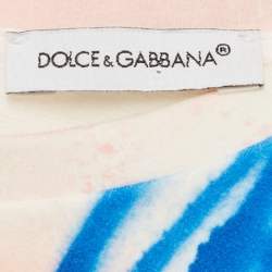 Pre Owned Dolce & Gabbana Kids Orange Printed Jersey A-Line Short Dress 6 Yrs