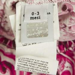 مملوكة مسبقًا Dolce & Gabbana Kids Pink Majolica Print Cotton Romper 0-3M