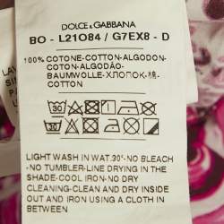 مملوكة مسبقًا Dolce & Gabbana Kids Pink Majolica Print Cotton Romper 0-3M