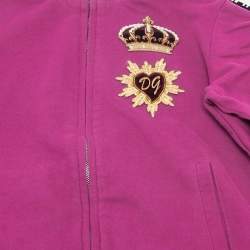 Pre Owned Dolce & Gabbana Kids Pink Logo Trim Cotton Jacket and Pants Set 6Yrs