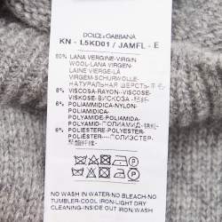 Pre Owned Dolce & Gabbana Grey Intarsia Wool Knit Sweater 6Yrs