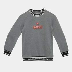 Pre Owned Dolce & Gabbana Kids Grey Queen Applique Sweatshirt 6Yrs