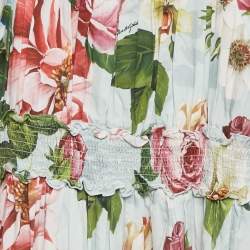 Pre Owned Dolce & Gabbana Kids Blue Floral Print Poplin Dress 11-12Yrs