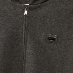 Pre Owned Dolce & Gabbana Kids Grey Cotton Hooded Jacket Size 11/12 Yrs