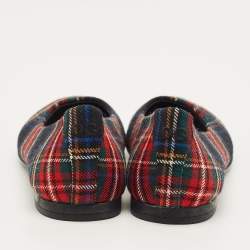 مملوكة مسبقًا Dolce & Gabbana Size 30 Multicolour Check Canvas Ballet Flats 
