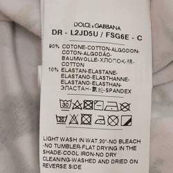 مملوكة مسبقًا فستان دولتشي وغابانا أبيض بطبعة قرنفل قطن مطاطي 12-18 شهر