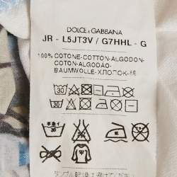 Pre Owned Dolce & Gabbana Blue Venezia Printed Cotton Top 8 Years