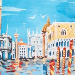 Pre Owned Dolce & Gabbana Blue Venezia Printed Cotton Top 8 Years