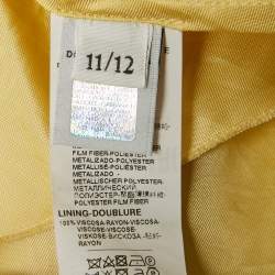 مملوكة مسبقًا Dolce & Gabbana Kids Cream/Gold Brocade Gathered Dress 11/12Yrs