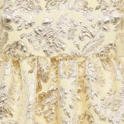 مملوكة مسبقًا Dolce & Gabbana Kids Cream/Gold Brocade Gathered Dress 11/12Yrs