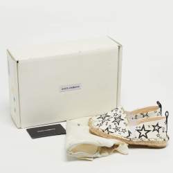 مملوكة مسبقًا Dolce & Gabbana Size 27 White Canvas Star Printed Espadrilles 