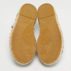 مملوكة مسبقًا Dolce & Gabbana Size 27 White Canvas Star Printed Espadrilles 