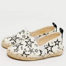 مملوكة مسبقًا Dolce & Gabbana Size 27 White Canvas Star Printed Espadrilles 
