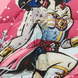 مملوكة مسبقًا معطف دولشي وغابانا وردي مطبوع مع فرو صناعي و حشوة أسفل للجنسين 11/12 سنة