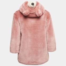 Pre Owned هودي بدور دمية فرو مزيف وردي دولتشي آند غابانا 7/8 سنوات