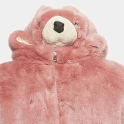 Pre Owned هودي بدور دمية فرو مزيف وردي دولتشي آند غابانا 7/8 سنوات