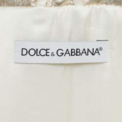 Pre Owned {"name_ar": "معطف دولشي وغابانا تفاصيل أبليك فرو خروف أبيض 7-8 سنوات"}