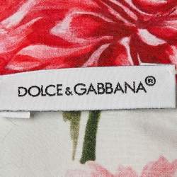 Pre Owned Dolce & Gabbana Kids White Floral Print Cotton Tie Detail Top 6 Yrs