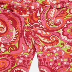 Pre Owned جينز دولتشي وغابانا كيدز دنيم بطبعة بيزلي وردي 9-10 سنوات/خصر 24 بوصة