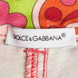 Pre Owned جينز دولتشي وغابانا كيدز دنيم بطبعة بيزلي وردي 9-10 سنوات/خصر 24 بوصة