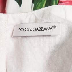 مملوكة مسبقًا فستان بوبلين مطبوع بزهور وردي من دولتشي آند غابانا أطفال 4 سنوات