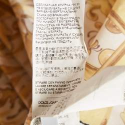 مملوكة مسبقًا فسـتان دولتشي آند غابانا لـلأطفال أبيض/أصفر بطبعة ماجوليكا قطني 4 سنوات