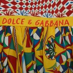 مملوكة مسبقًا فستان دولتشي وغابانا أطفال بوبلين بطبعة سيارة متعدد الألوان ست 18-24 شهر