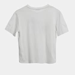 Pre Owned Dolce & Gabbana White Floral DG Logo Cotton Knit T-Shirt 11/12 Yrs