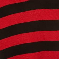 Pre Owned Dolce & Gabbana Red/Black Silk Stretch Knit Top 9/10 Yrs