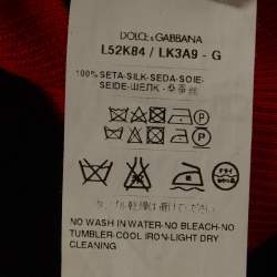 Pre Owned Dolce & Gabbana Red/Black Silk Stretch Knit Top 9/10 Yrs